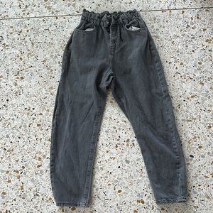 ZARA SCRUNCHED STRETCHY GRAY JEANS